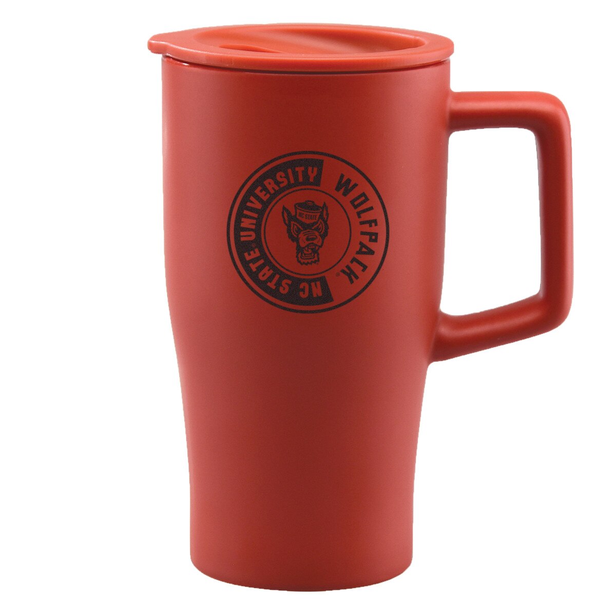 17 oz. CERAMIC TRAVEL MUG - RED NCS